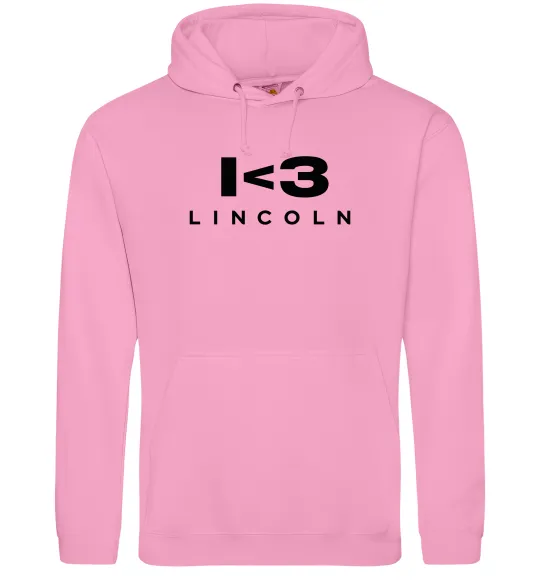 Мужская толстовка (худи) I <3 Lincoln Розовый фото