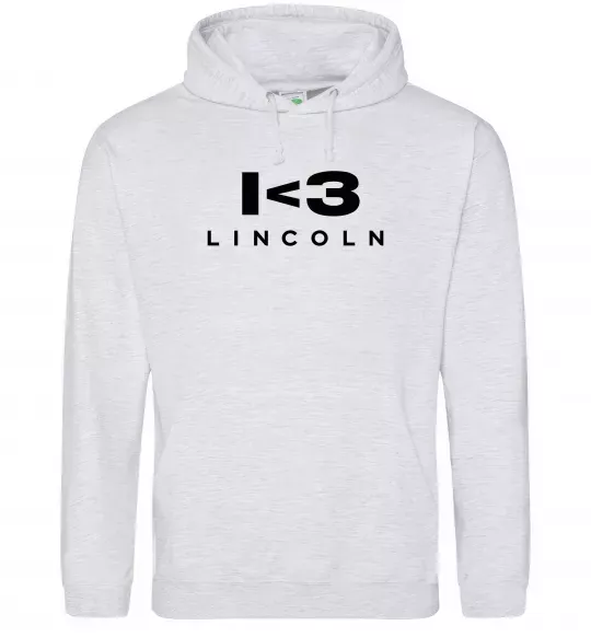 Мужская толстовка (худи) I <3 Lincoln Серый меланж фото