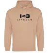 Мужская толстовка (худи) I <3 Lincoln Песочный фото
