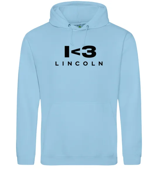 Женская толстовка (худи) I <3 Lincoln Голубой фото