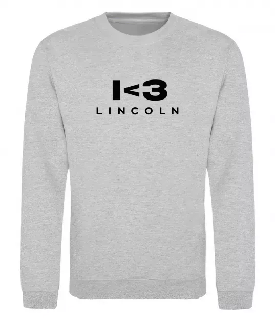 Свитшот I <3 Lincoln Серый меланж фото