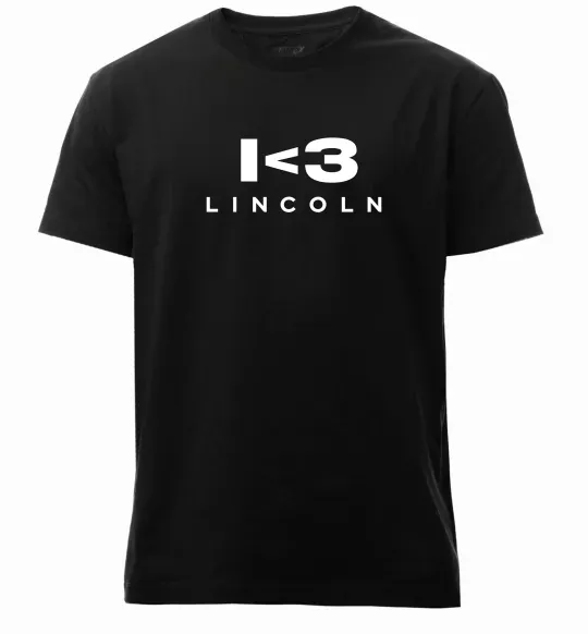 Чоловіча преміум футболка I <3 Lincoln Чорний фото