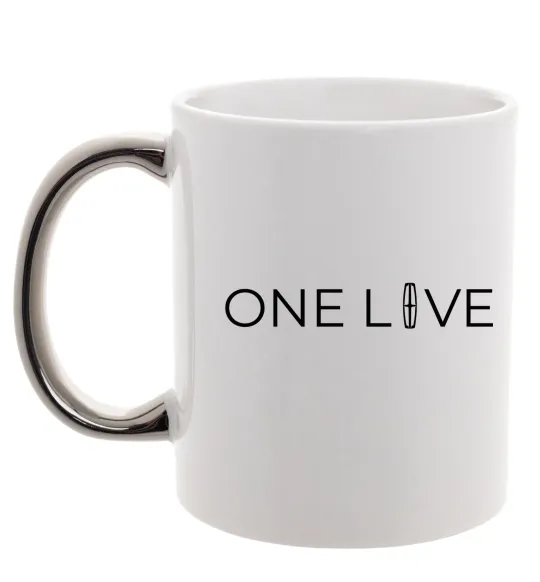 Чашка з кольоровою ручкою Lincoln one love Срібло фото