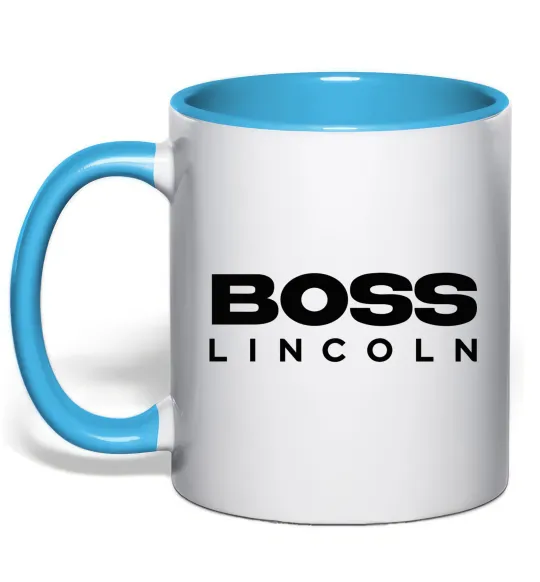 Чашка з кольоровою ручкою Boss Lincoln Блакитний фото