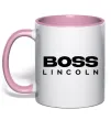 Чашка з кольоровою ручкою Boss Lincoln Ніжно рожевий фото