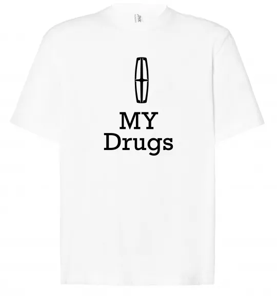 Футболка Оверсайз Lincoln my drugs Белый фото