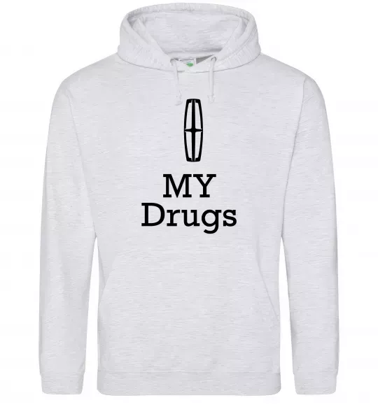 Чоловіча толстовка (худі) Lincoln my drugs Сірий меланж фото