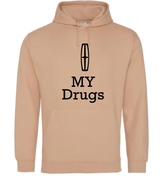 Чоловіча толстовка (худі) Lincoln my drugs Пісочний фото