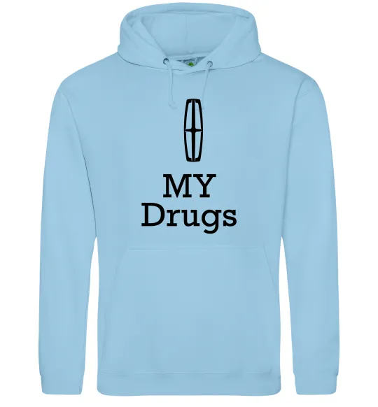 Мужская толстовка (худи) Lincoln my drugs Голубой фото