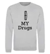 Свитшот Lincoln my drugs Серый меланж фото