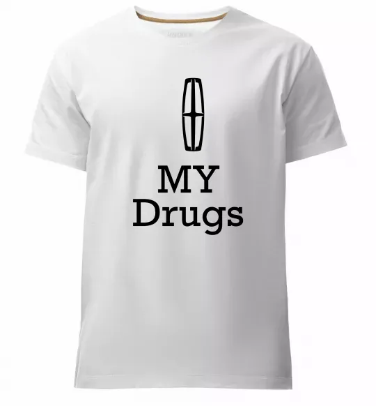 Чоловіча преміум футболка Lincoln my drugs Білий фото
