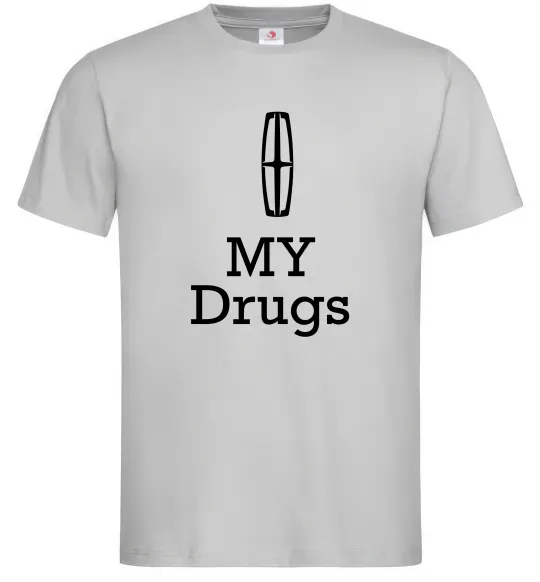 Чоловіча футболка Lincoln my drugs Сірий фото