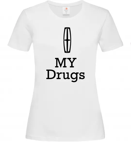 Женская футболка Lincoln my drugs Белый фото