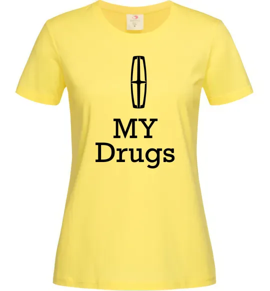 Женская футболка Lincoln my drugs Лимонный фото