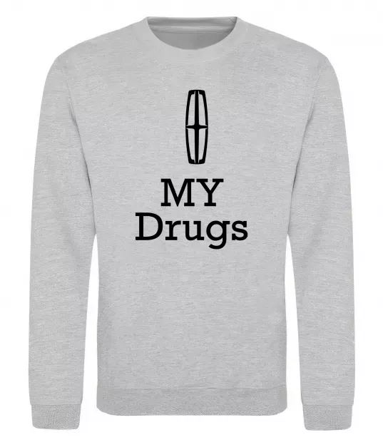 Свитшот Lincoln my drugs Серый меланж фото