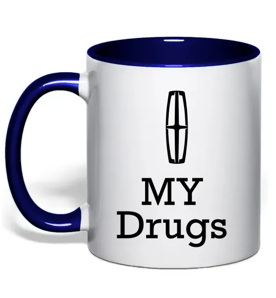 Чашка с цветной ручкой Lincoln my drugs Глубокий темно-синий фото