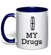 Чашка с цветной ручкой Lincoln my drugs Глубокий темно-синий фото