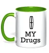 Чашка с цветной ручкой Lincoln my drugs Зеленый фото