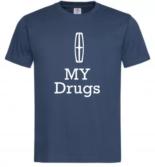 Чоловіча футболка Lincoln my drugs Темно-синій фото