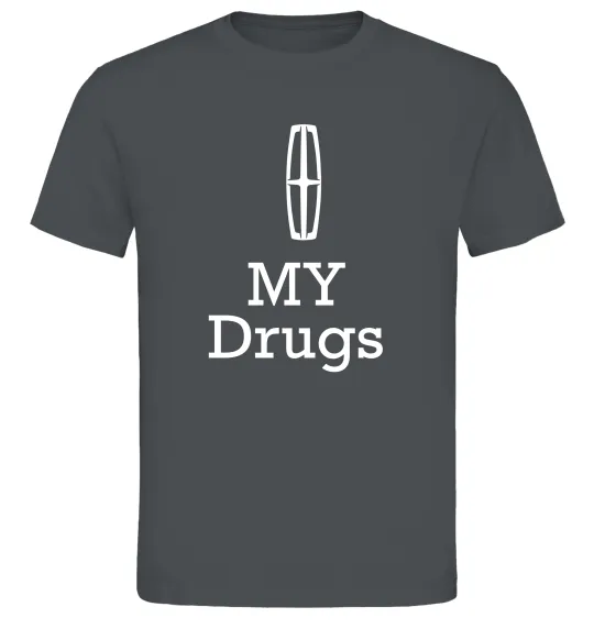 Чоловіча футболка Lincoln my drugs Графіт фото