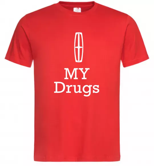 Чоловіча футболка Lincoln my drugs Червоний фото