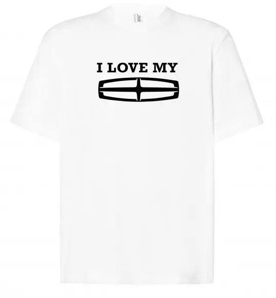 Футболка Оверсайз I love my Lincoln Білий фото