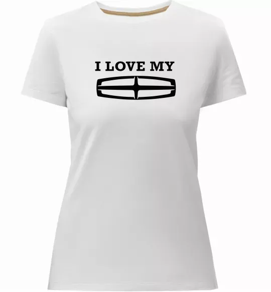 Жіноча преміум футболка I love my Lincoln Білий фото