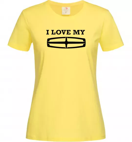 Женская футболка I love my Lincoln Лимонный фото