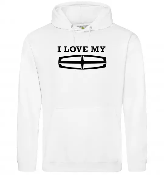 Чоловіча толстовка (худі) I love my Lincoln Білий фото