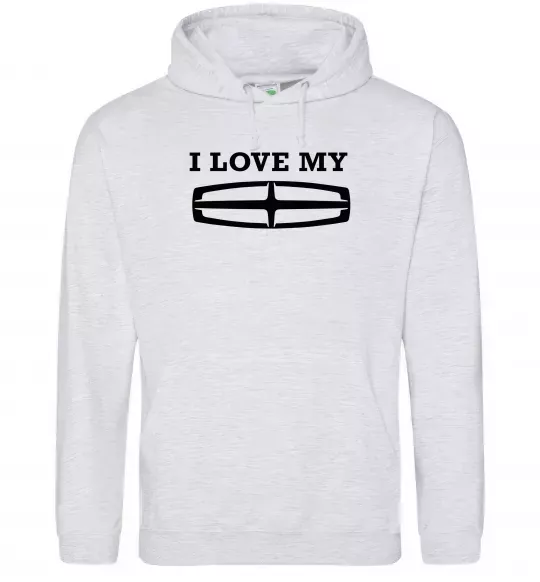 Чоловіча толстовка (худі) I love my Lincoln Сірий меланж фото