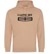 Чоловіча толстовка (худі) I love my Lincoln Пісочний фото