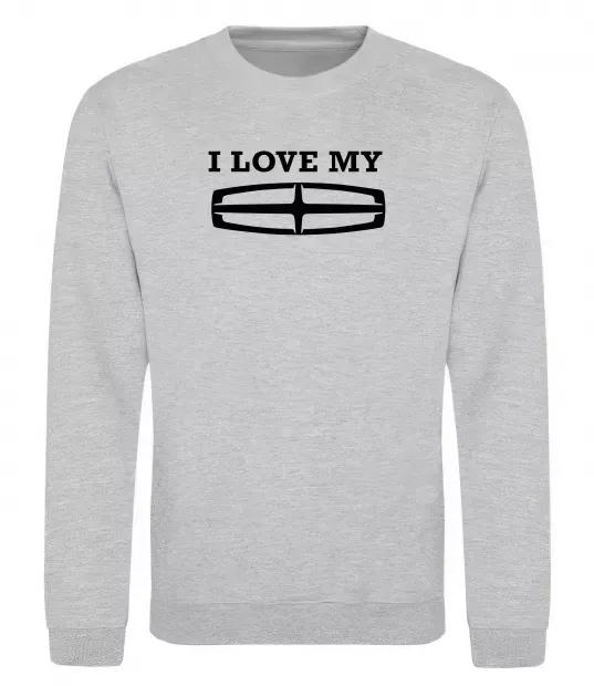 Свитшот I love my Lincoln Серый меланж фото