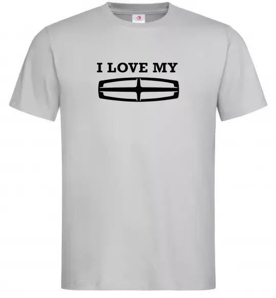 Чоловіча футболка I love my Lincoln Сірий фото