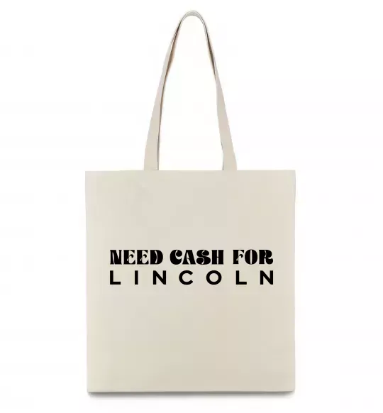Эко-сумка Need cash for Lincoln Бежевый фото
