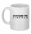 Чашка керамічна Need cash for Lincoln Білий фото