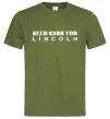 Чоловіча футболка Need cash for Lincoln Оливковий фото