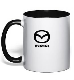 Чашка с цветной ручкой Mazda logo та назва