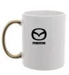 Чашка з кольоровою ручкою Mazda logo та назва Золото фото