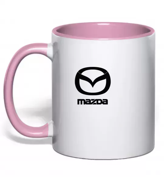Чашка з кольоровою ручкою Mazda logo та назва Ніжно рожевий фото