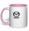 Чашка з кольоровою ручкою Mazda logo та назва Ніжно рожевий фото