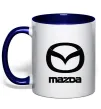 Чашка з кольоровою ручкою Mazda logo та назва Глибокий темно-синій фото