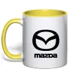 Чашка з кольоровою ручкою Mazda logo та назва Лимонний фото