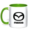Чашка з кольоровою ручкою Mazda logo та назва Лаймовий фото