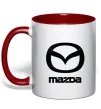 Чашка з кольоровою ручкою Mazda logo та назва Червоний фото