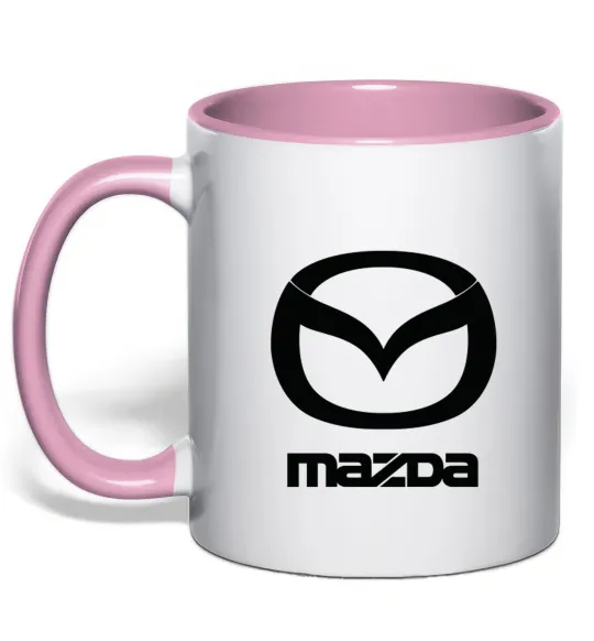 Чашка з кольоровою ручкою Mazda logo та назва Ніжно рожевий фото