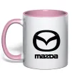 Чашка з кольоровою ручкою Mazda logo та назва Ніжно рожевий фото