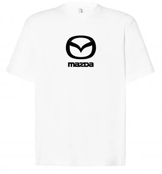 Футболка Оверсайз Mazda logo та назва Белый фото