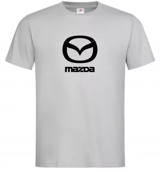 Чоловіча футболка Mazda logo та назва Сірий фото