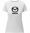 Женская премиум футболка Mazda logo та назва Белый фото