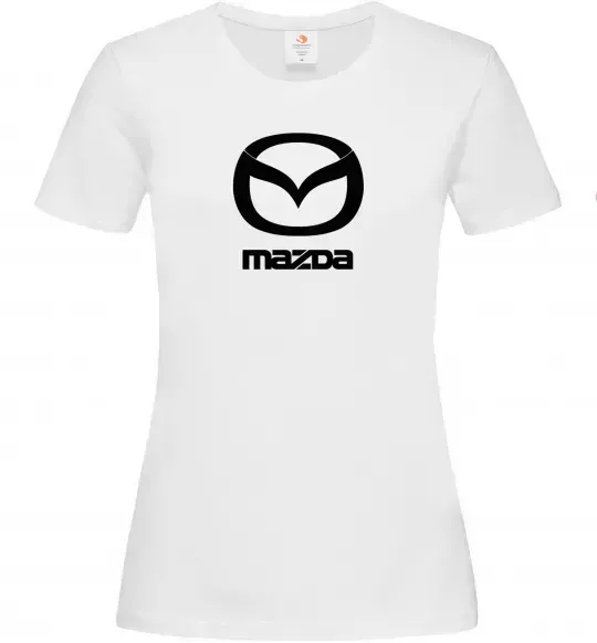 Женская футболка Mazda logo та назва Белый фото